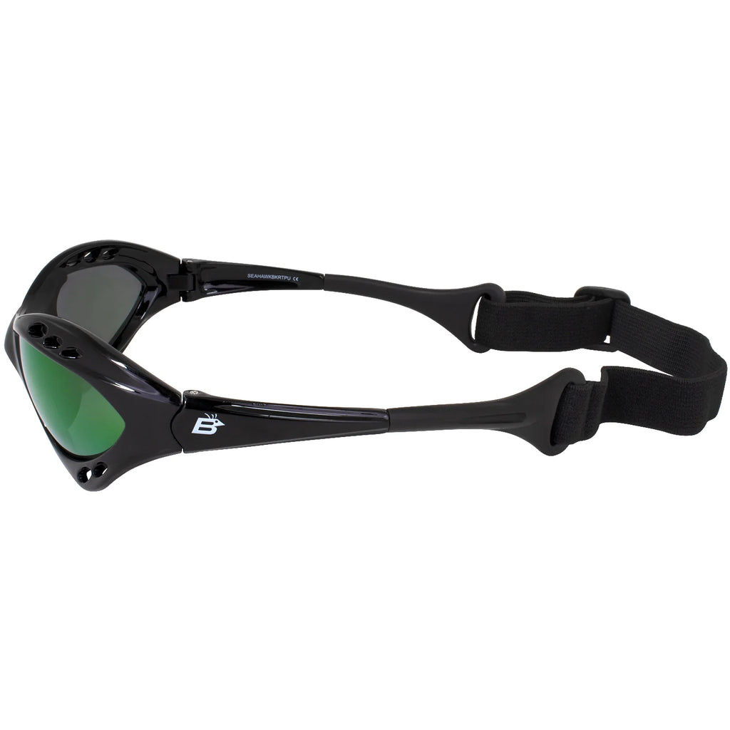 Black Padded Polarized Sunglasses with Strap K301162
