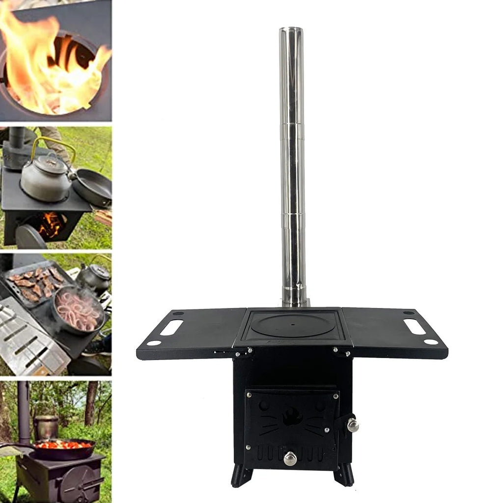 Portable Wood Burning Stove with Chimney Pipe T333