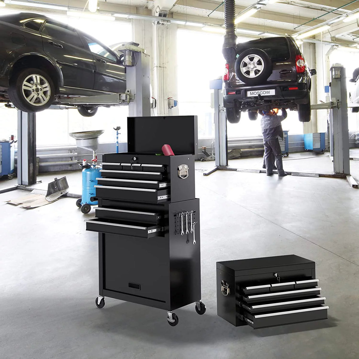 8 Drawer Rolling Tool Chest with Lockable Drawers I769