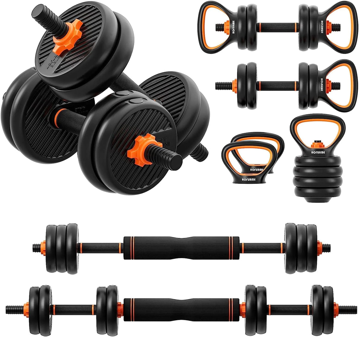 77 lbs Adjustable Dumbbell Set Black I91516