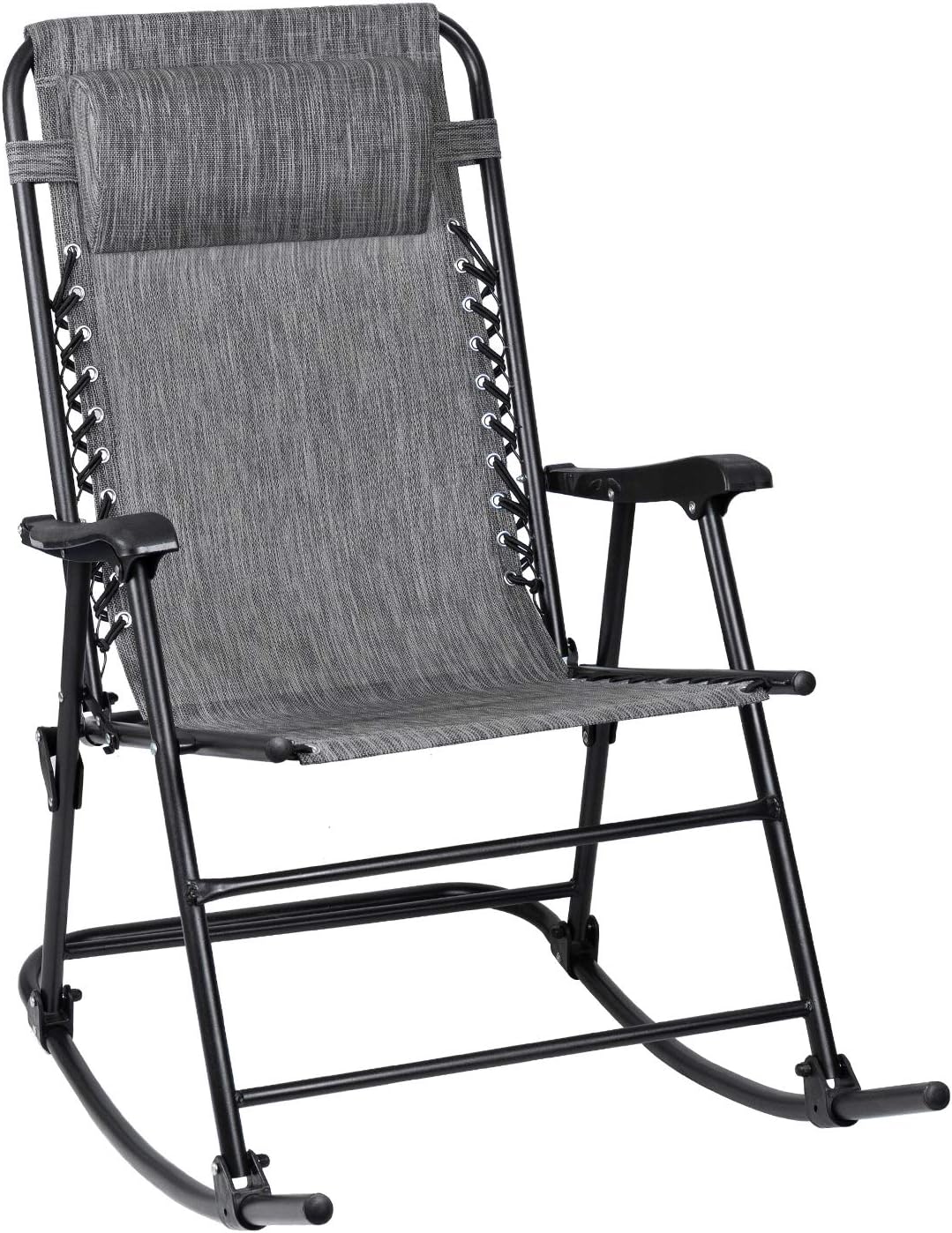 Beige Outdoor Folding Zero Gravity Rocking Chair Q37195