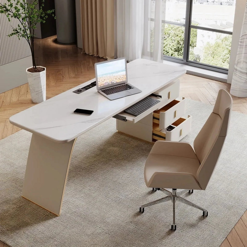 White Executive Office Desk L5056