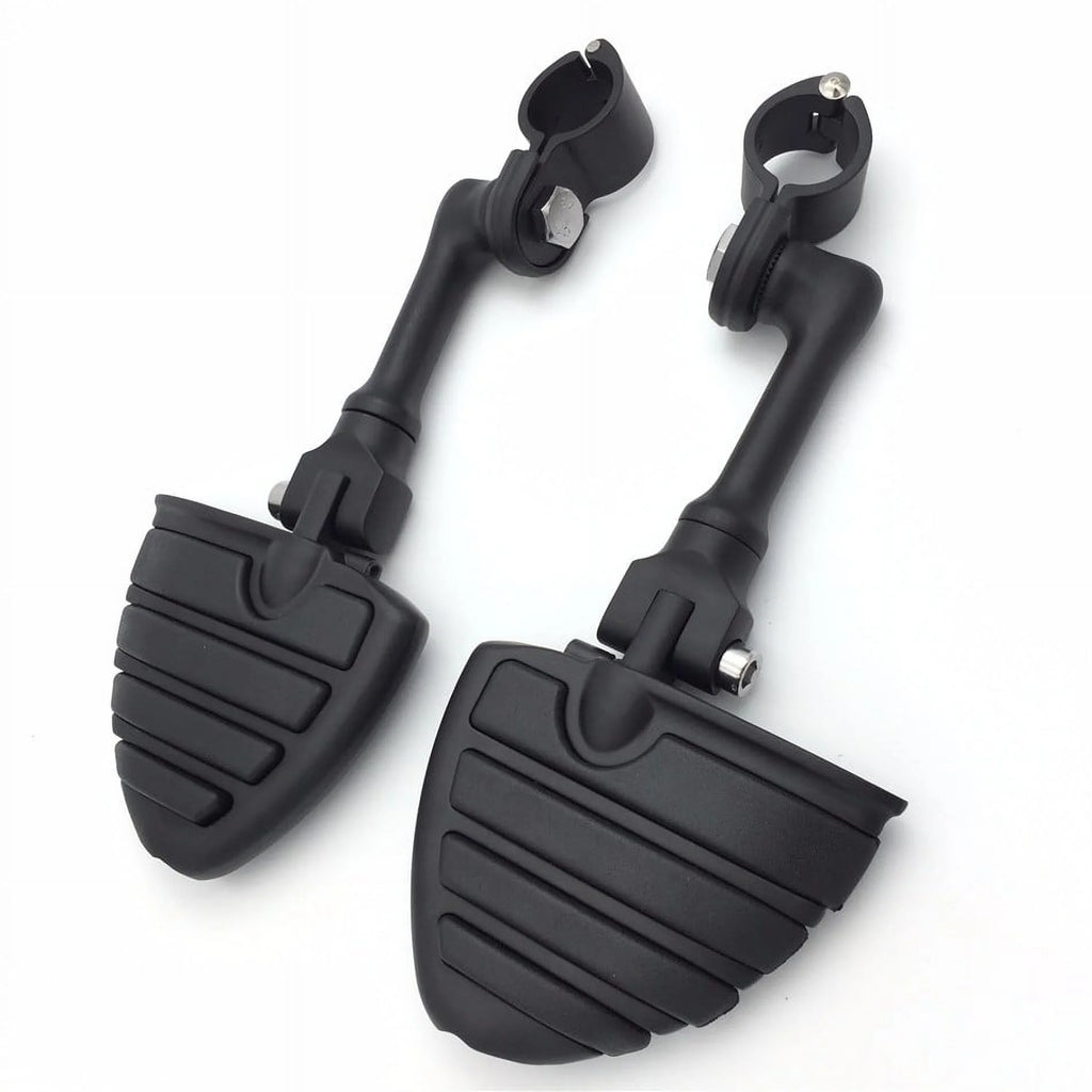Black Peg Mounting Kit with U Shape Foot Peg Footrest for 1.5 Inch Front Engine Guard Frame Tube L4695