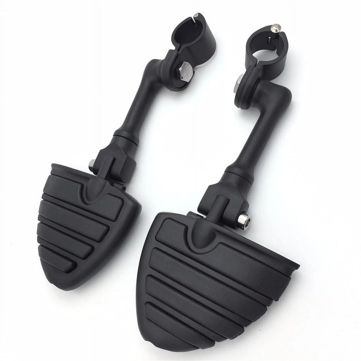 Black Peg Mounting Kit with U Shape Foot Peg Footrest for 1.5 Inch Front Engine Guard Frame Tube L4695