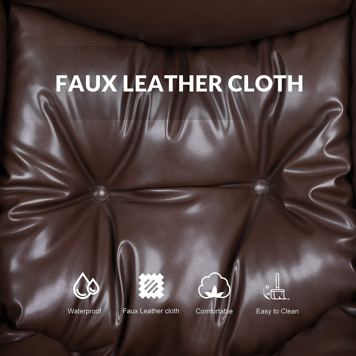 Brown PU Leather Reclining Armchair with Side Pocket H644