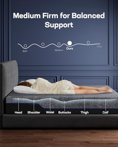 Queen Adjustable Bed Frame with 10-inch Cooling Gel Memory Foam Mattress Q983