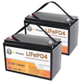 2 Pack 12V 100Ah LiFePO4 Lithium Deep Cycle Rechargeable Battery Q391