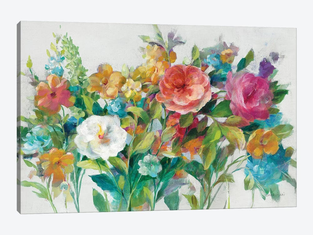 Country Florals Neutral Print Canvas Art P1472