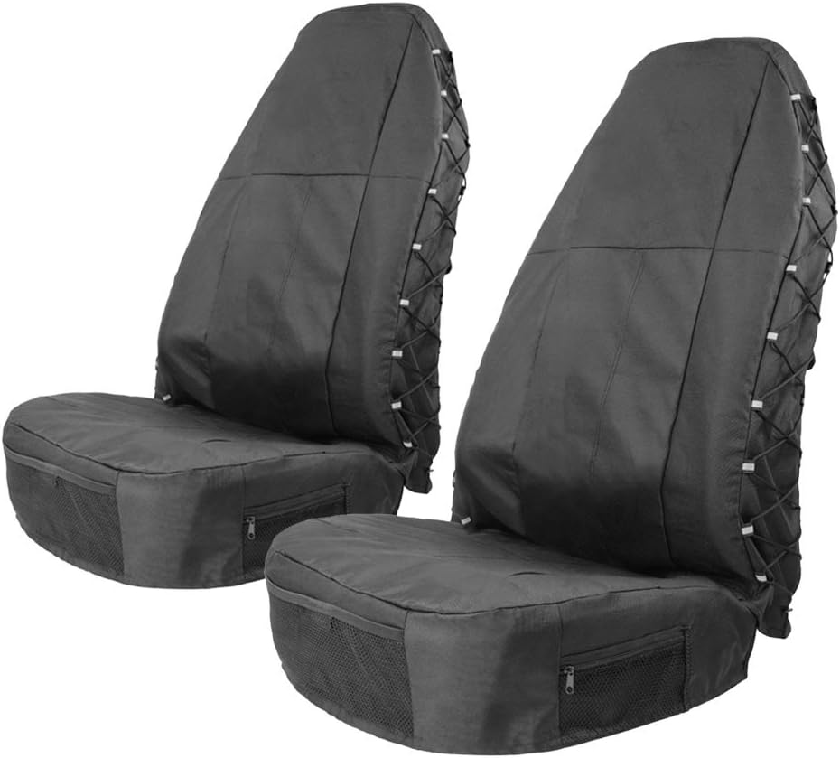 Waterproof Front Seat Covers Universal Black Pack of 2 B957269