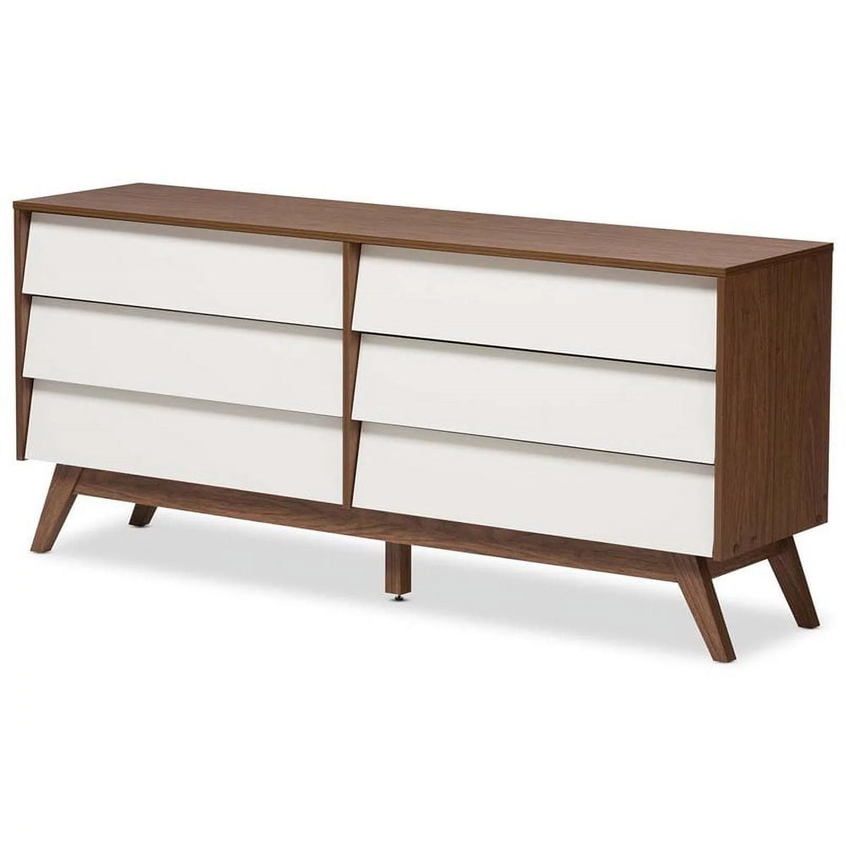 4 Piece 4 Drawer Chest 6 Drawer Dresser and 2 Nightstands J7046