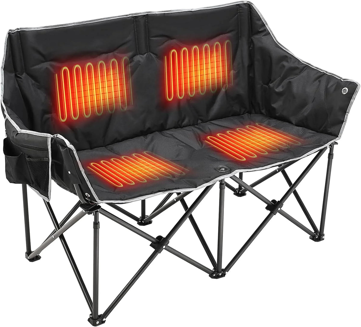 Heated 2-Person Folding Camping Chair 550 lbs E2288