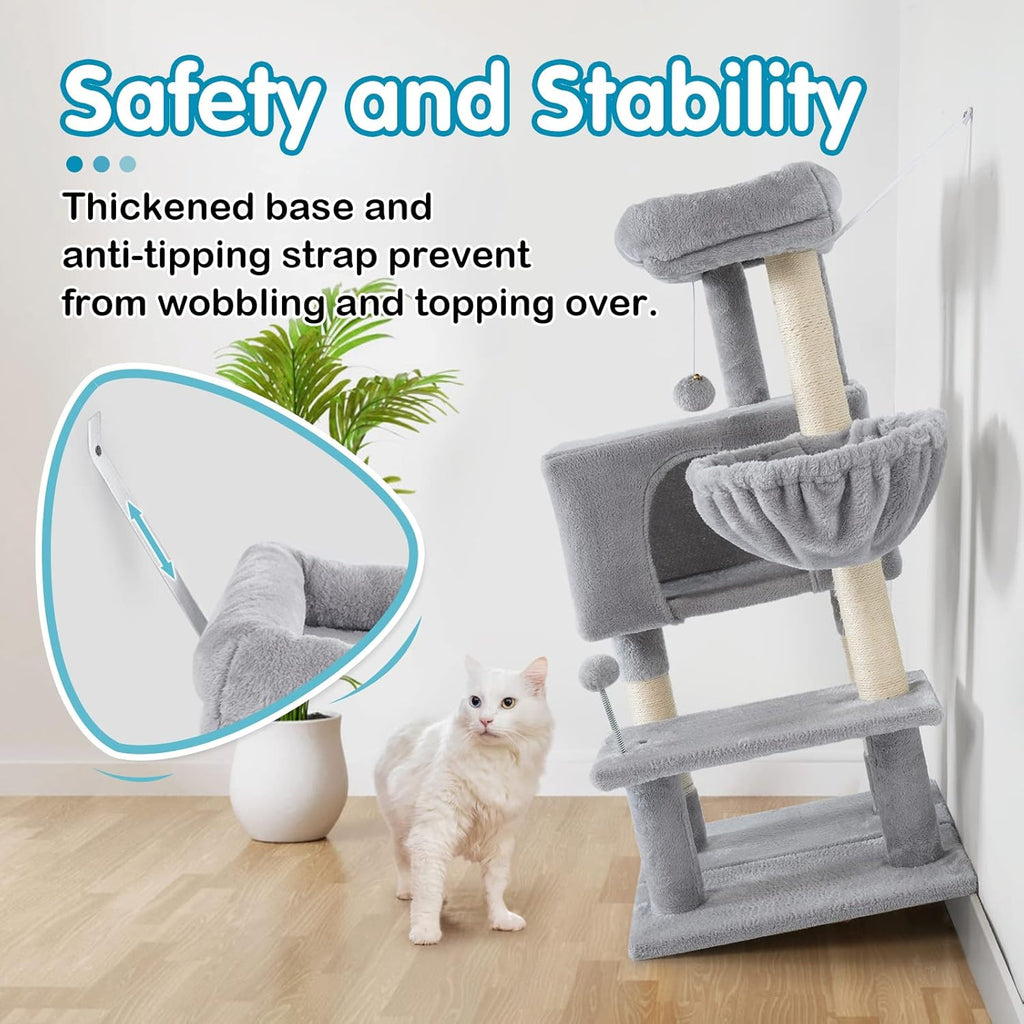 Cat Tree with Adjustable Base, Multi-Level Cat Furniture, Pack of 2 K6511