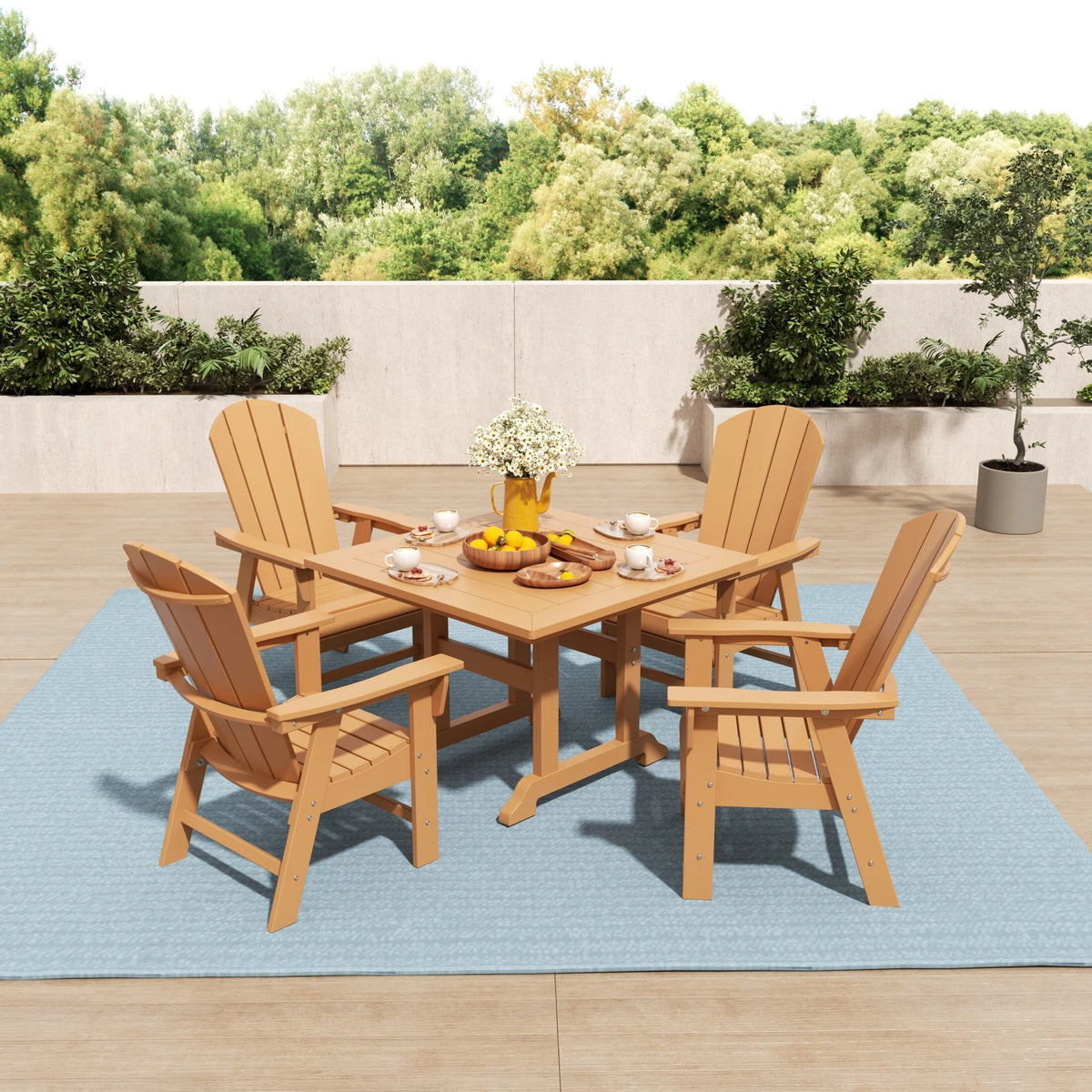 5-Piece All Weather Outdoor Dining Set with Armchairs Z462949