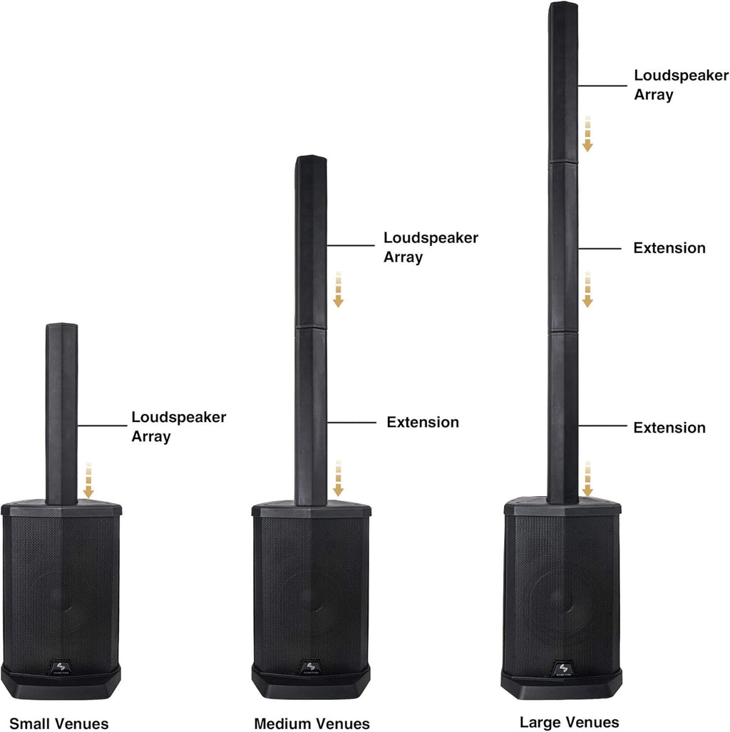 White Pair of Passive Wall-Mount Column Mini Line Array Speakers with 4 x 5” Woofers K184683