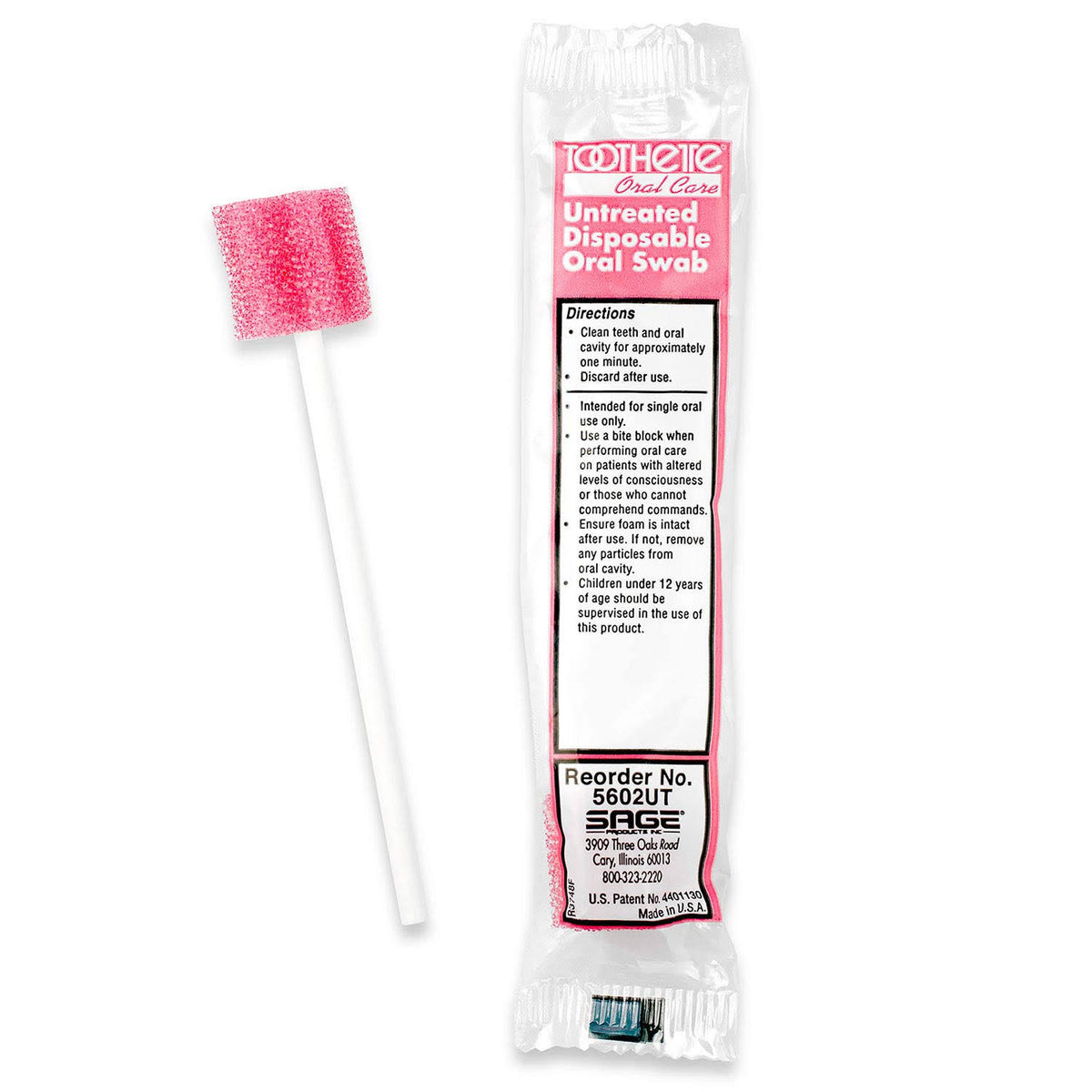 Untreated Foam Oral Swab 250/Pack D52993