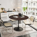 47.24" Round Dining Table with Wood Grain Top Metal Base K87873
