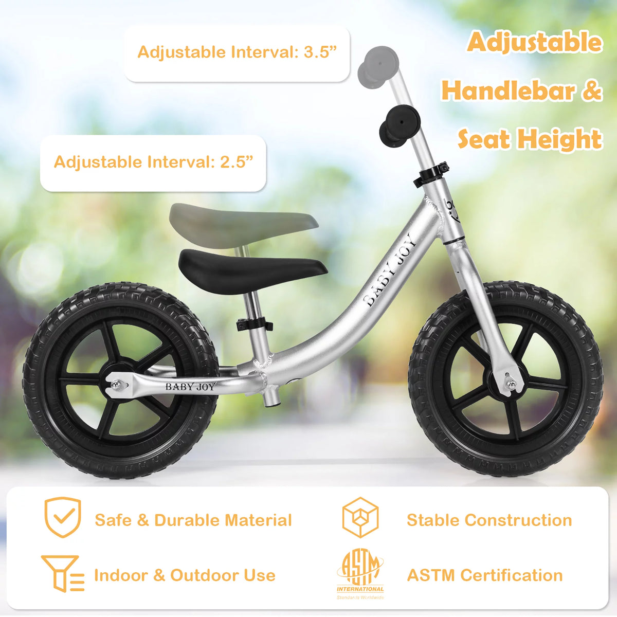 Aluminum Adjustable No Pedal Balance Bike S323