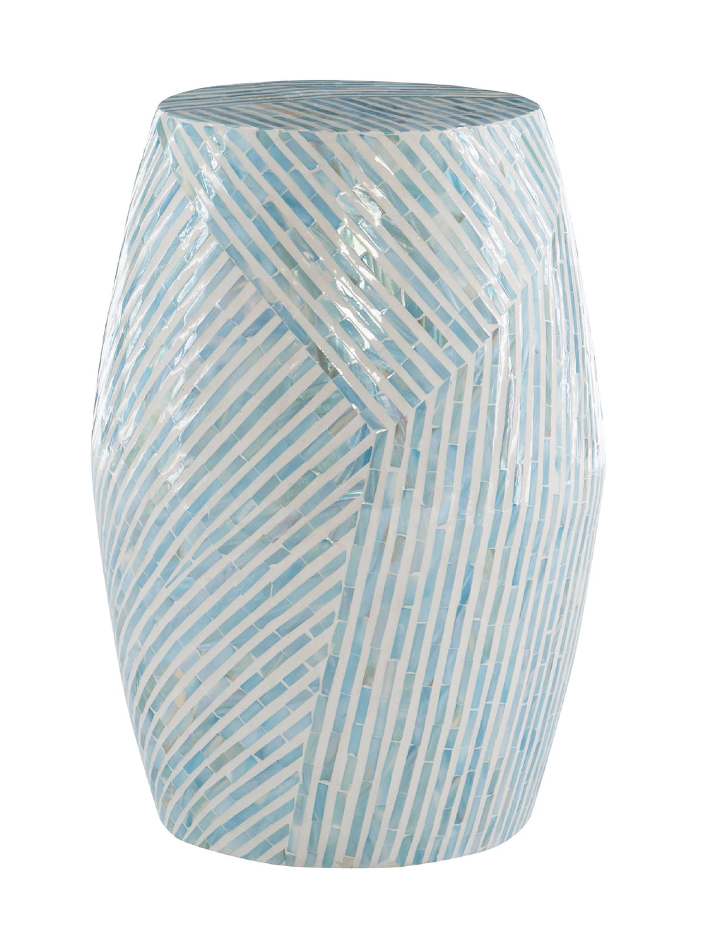 Blue White Capiz Shell Accent Table K345835