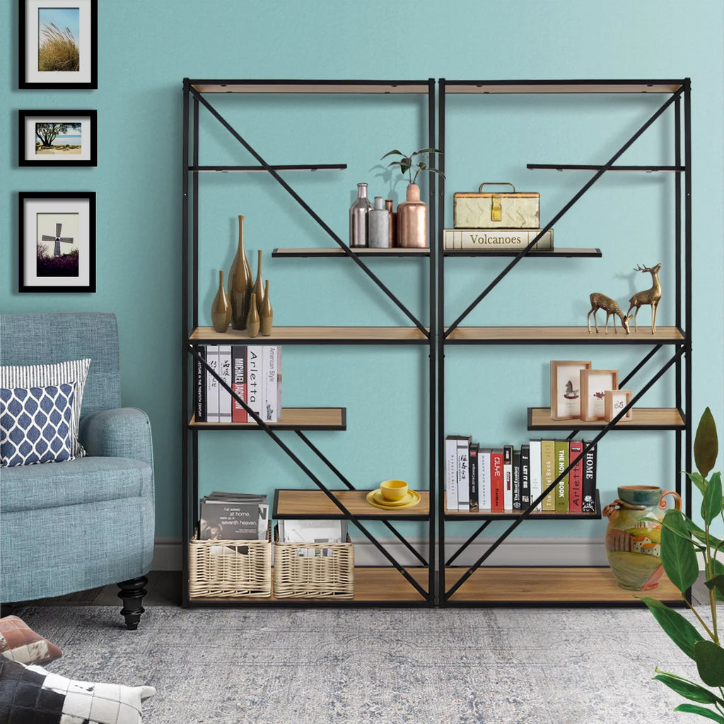 6-Tier Metal Wood Bookcase K897