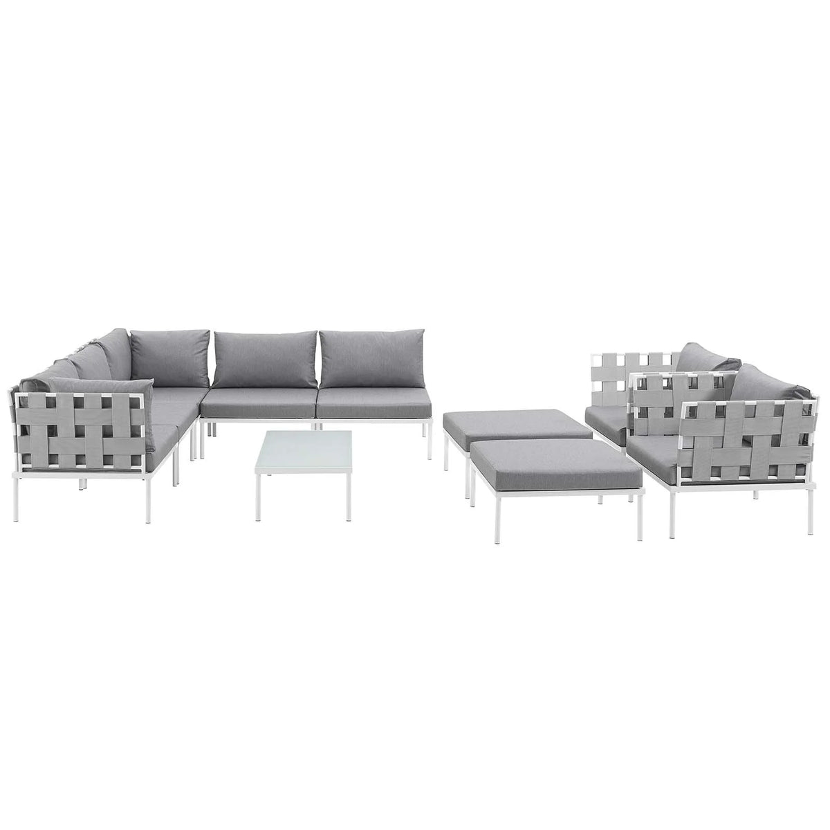 10 Piece Outdoor Patio Aluminum Sectional Sofa Set I709145