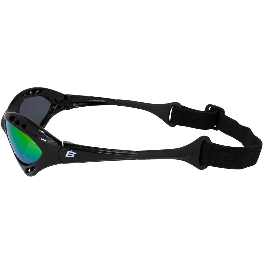 Black Padded Polarized Sunglasses with Strap K301162