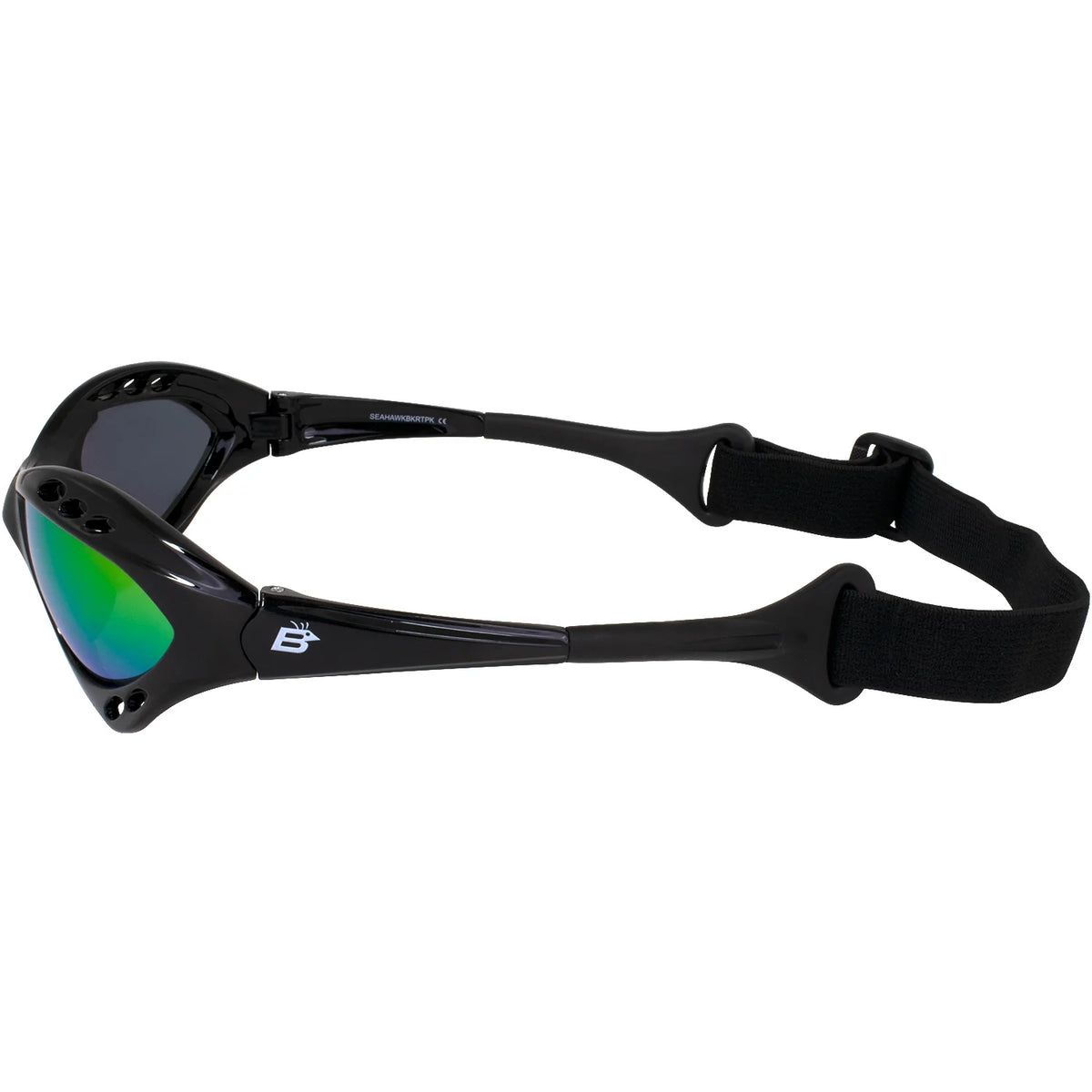 Black Padded Polarized Sunglasses with Strap K301162