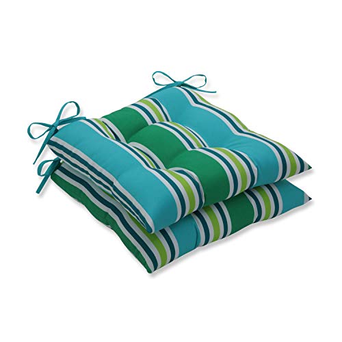Stripe Indoor/Outdoor Tufted Chair Seat Cushion with Ties, 2 Count X91072
