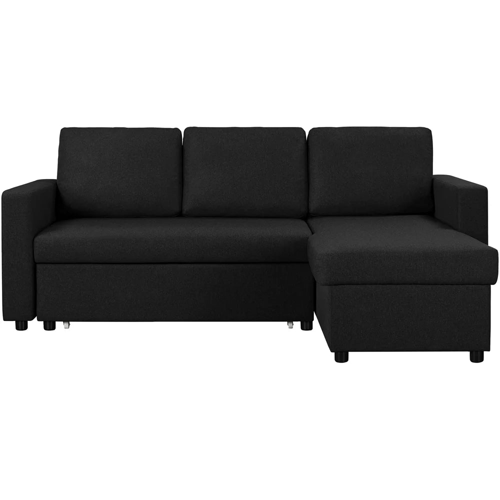 Dark Gray Reversible L-Shaped Sectional Sofa with Pull Out Bed X798