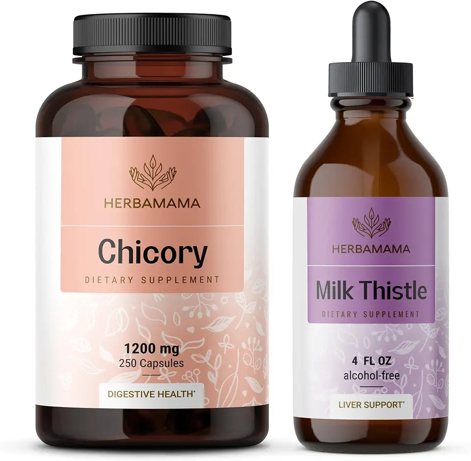 Chicory Root Capsules and Milk Thistle Tincture 2 Pack T1114