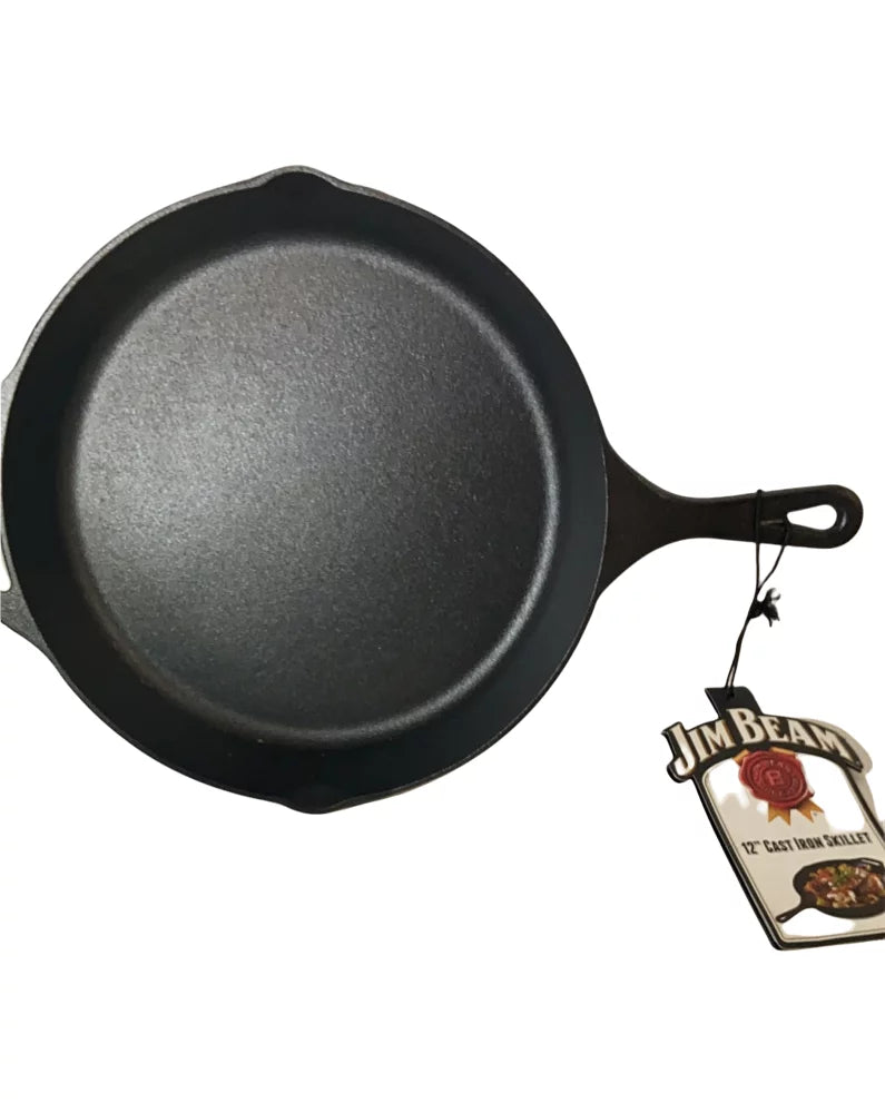 12" Black Cast Iron Round Skillet H4048