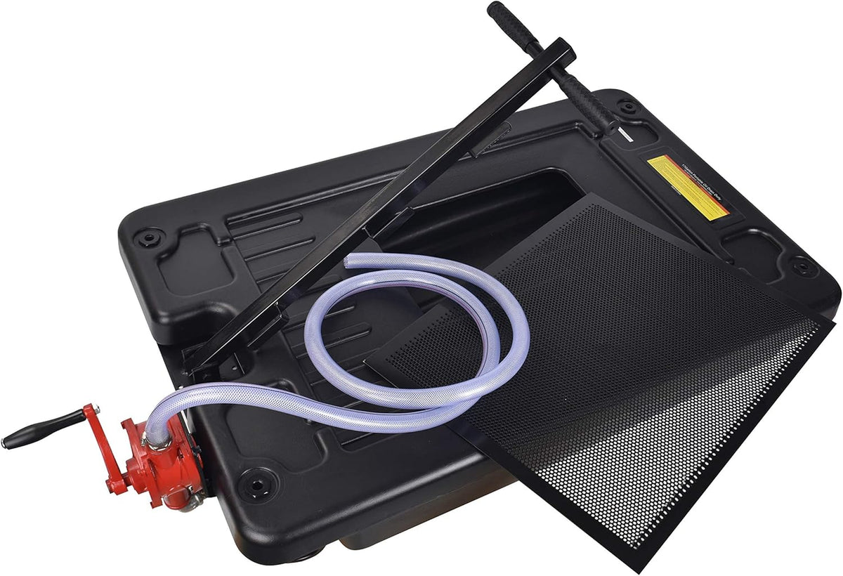 17 Gallon Low Profile Portable Oil Drain Pan with 8 Feet Evacuation Hose Y39949