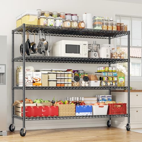 75.6" H Metal Wire Shelving Unit with Wheels D8205