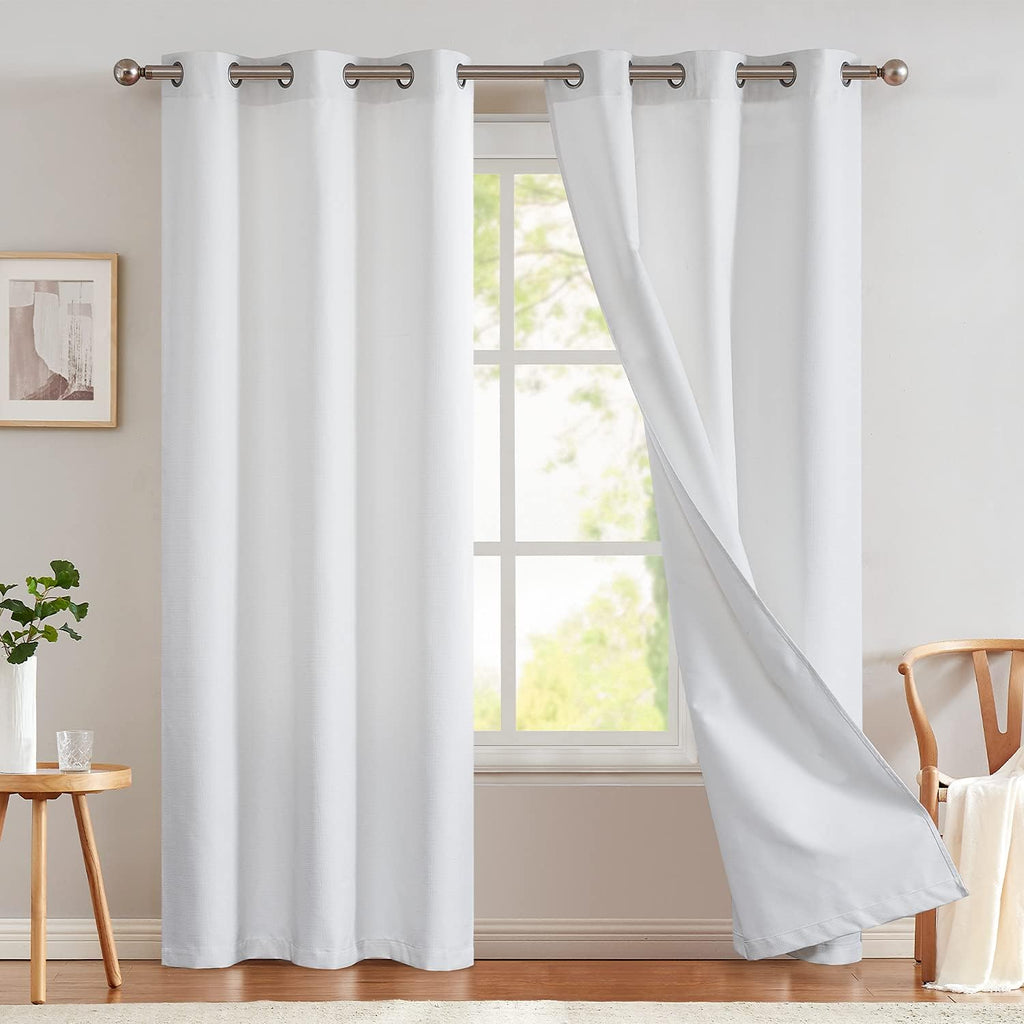 Grey Blackout Curtains 63 Inch Length 2 Panels Grommet Top Drapes A682