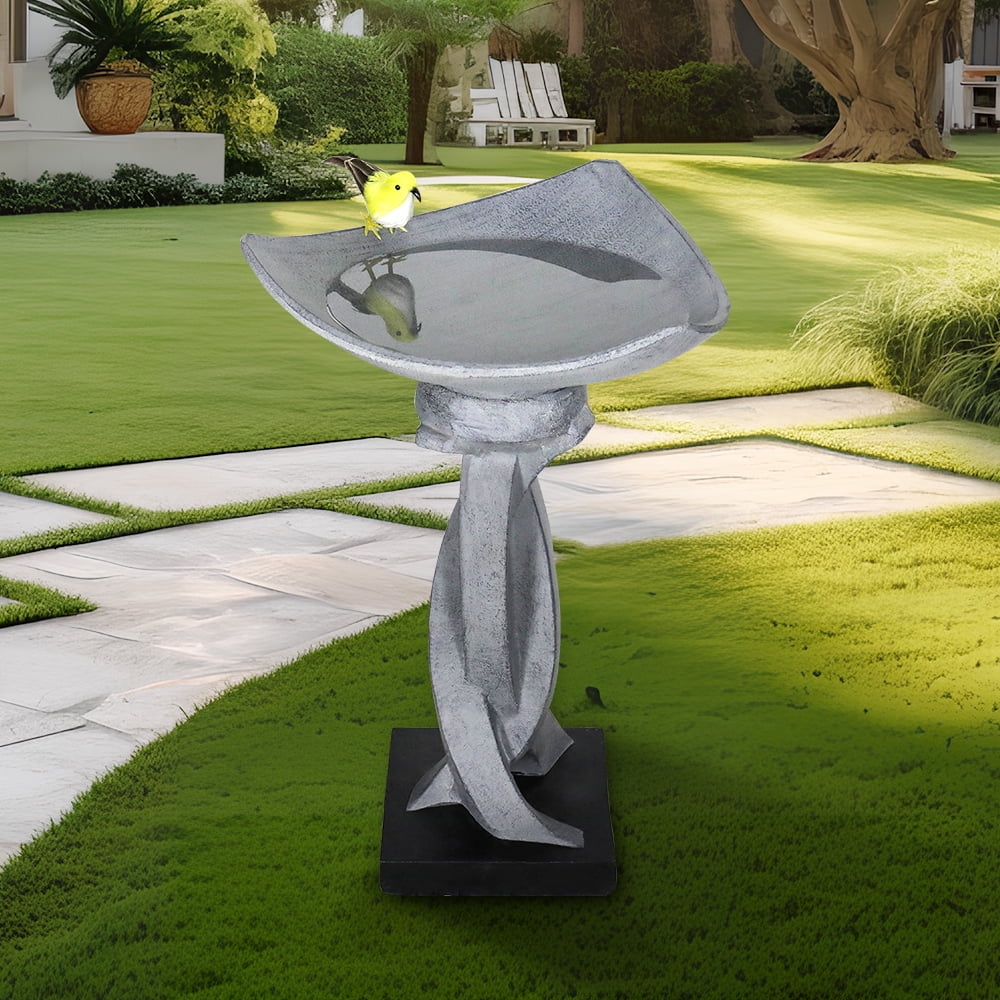 22.8" H Concrete Pedestal Bird Bath G46478