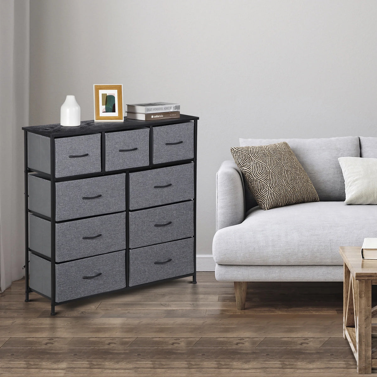9 Drawer Fabric Storage Dresser B452