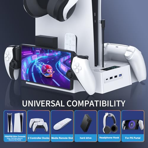 PS5 Slim Cooling Station with Controller Charging Station Z363627