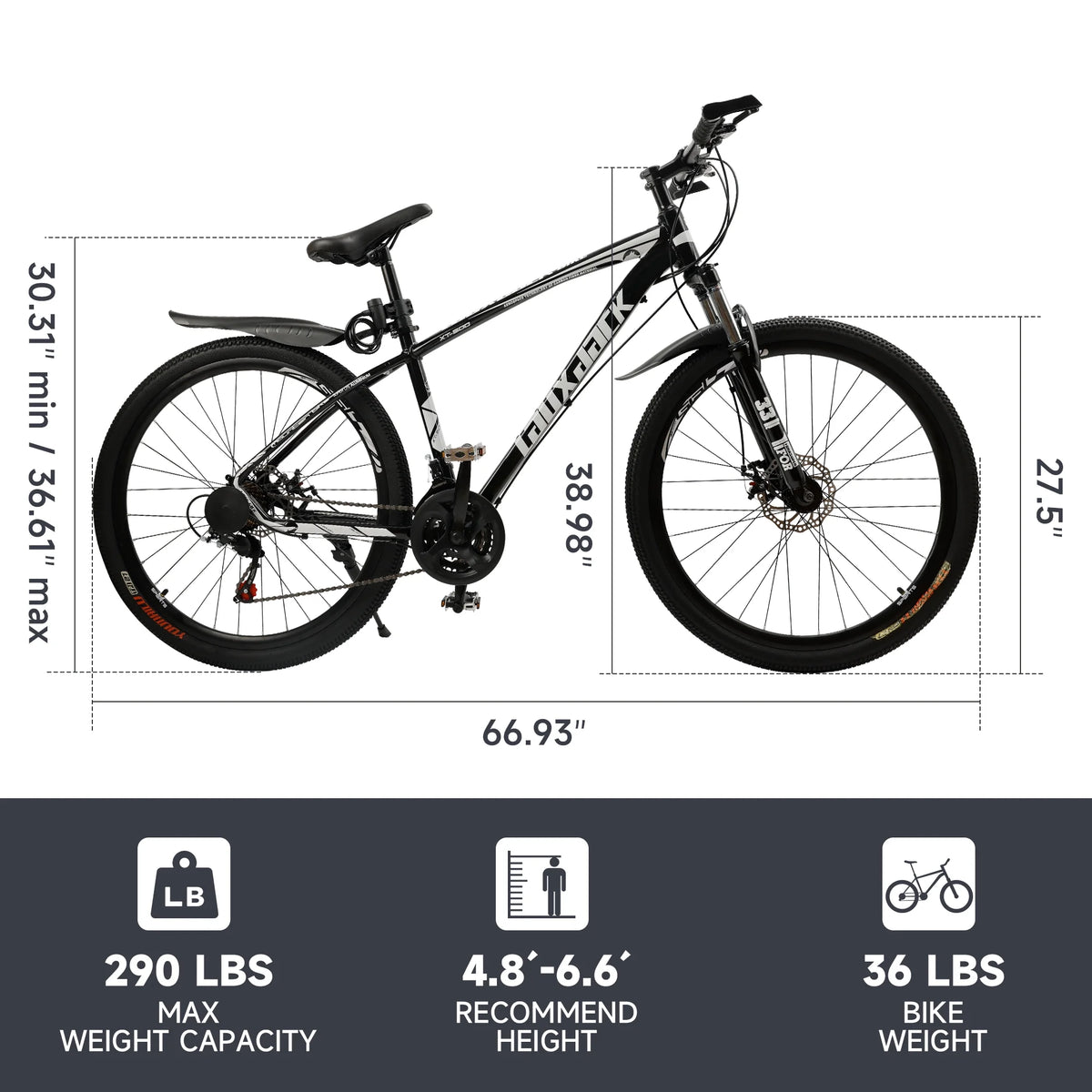 Full Suspension 21 Speed 27.5 inch Dual Disc Brake Mountain Bike J484659