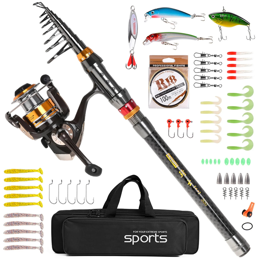 Telescopic Fishing Rod Spinning Reel Combo Set K676