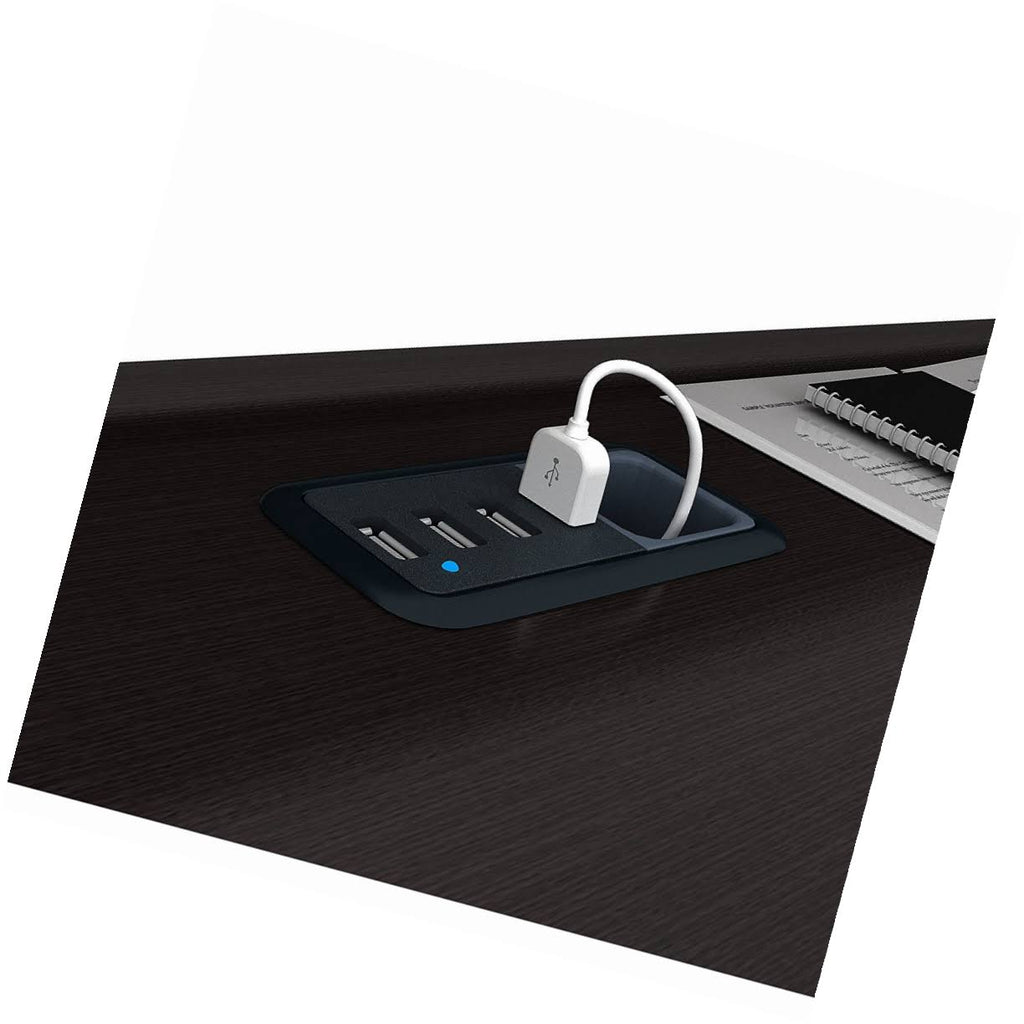 Espresso Oak L Shaped Desk and Office Chair N1137