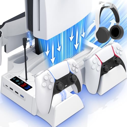 PS5 Slim Cooling Station with Controller Charging Station Z363627