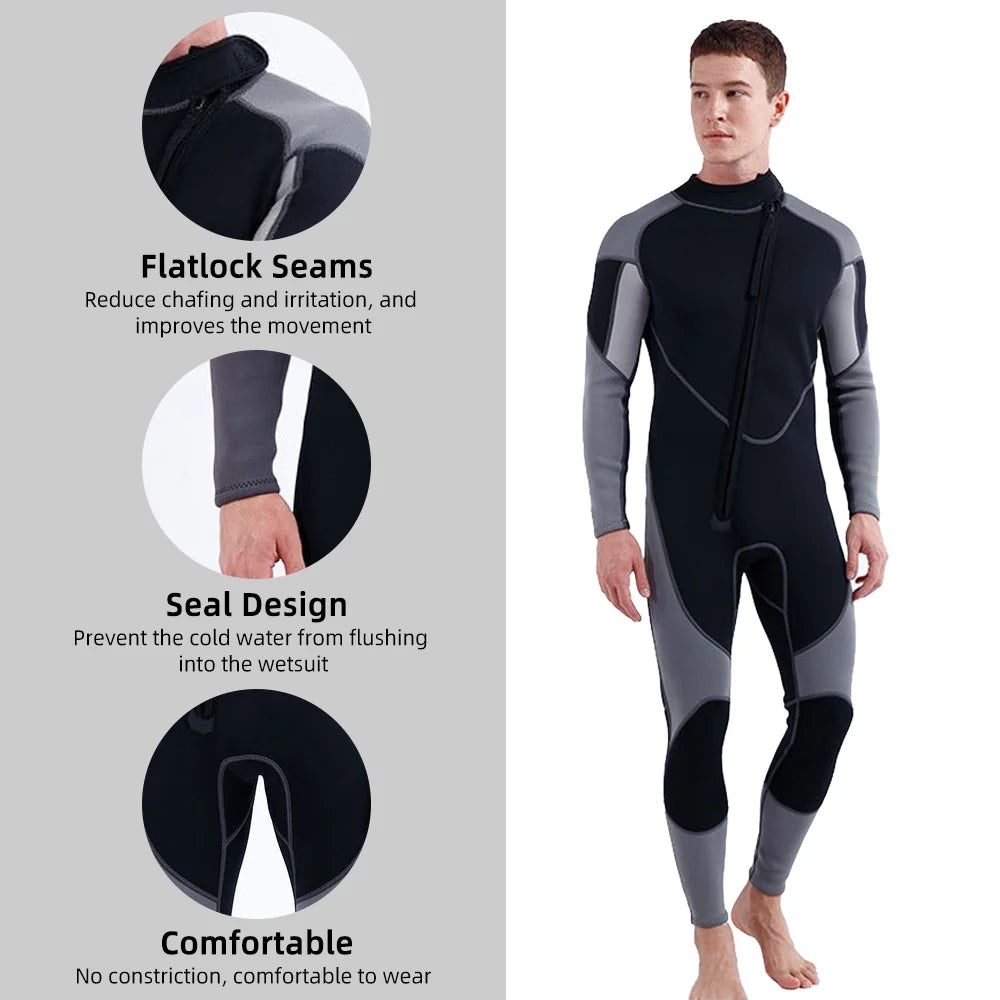 3mm Neoprene Front Zip Full Body Diving Suit V4845
