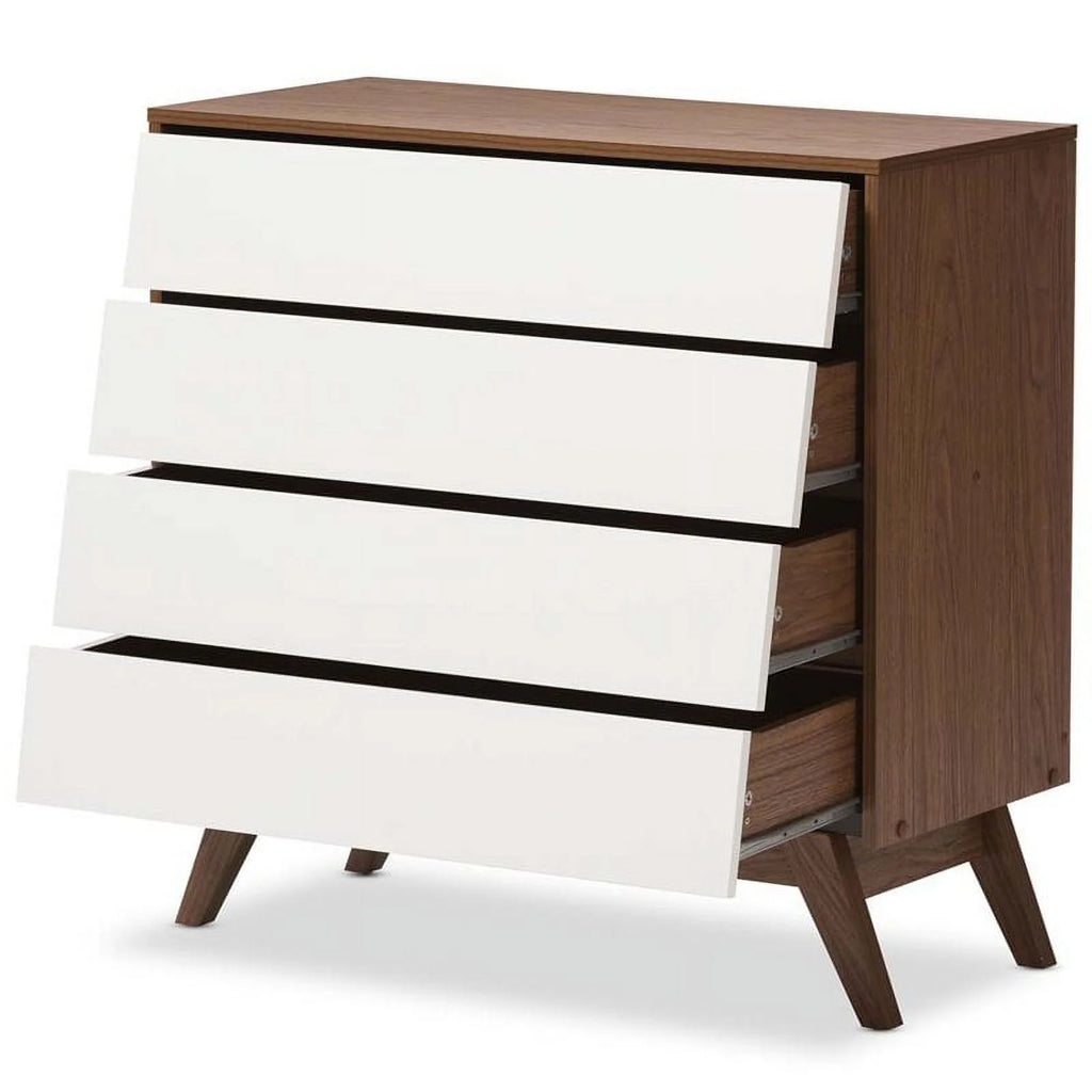 4 Piece 4 Drawer Chest 6 Drawer Dresser and 2 Nightstands J7046