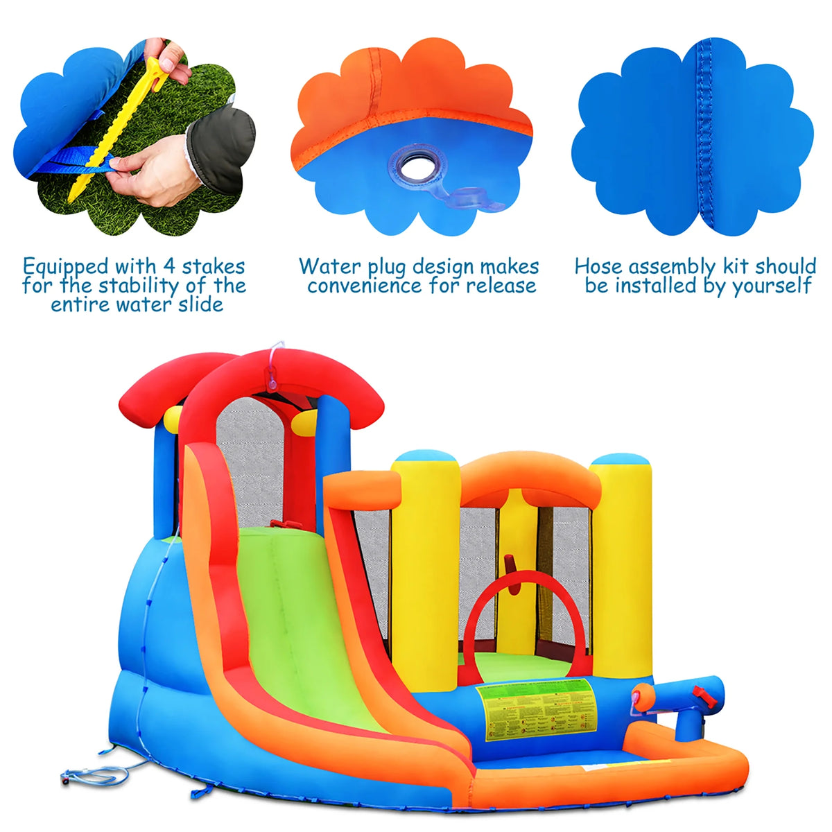 Inflatable Bounce House Water Slide with Splash Pool G2465