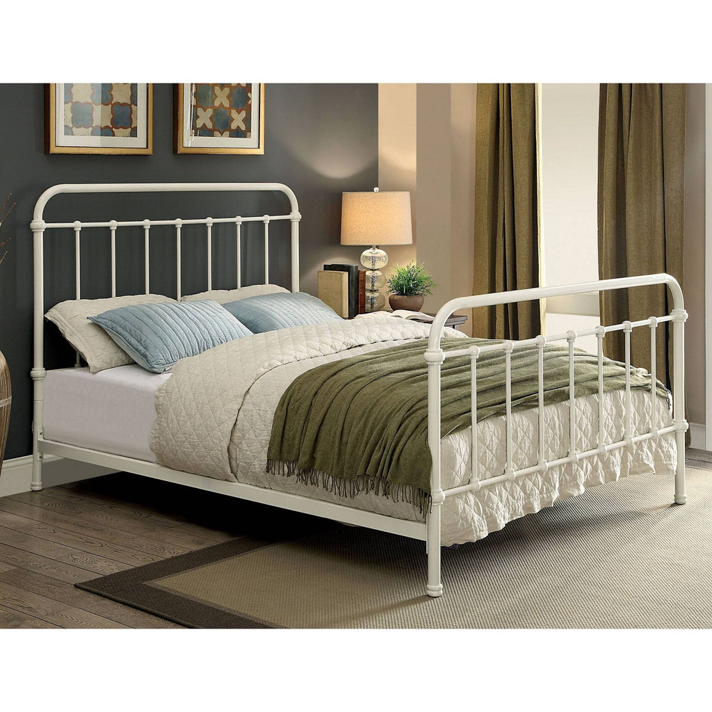 Twin Metal Bed Vintage White P287