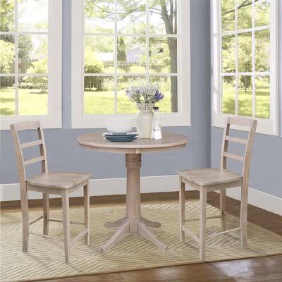 3 Piece Rubberwood Solid Wood Dining Set V634