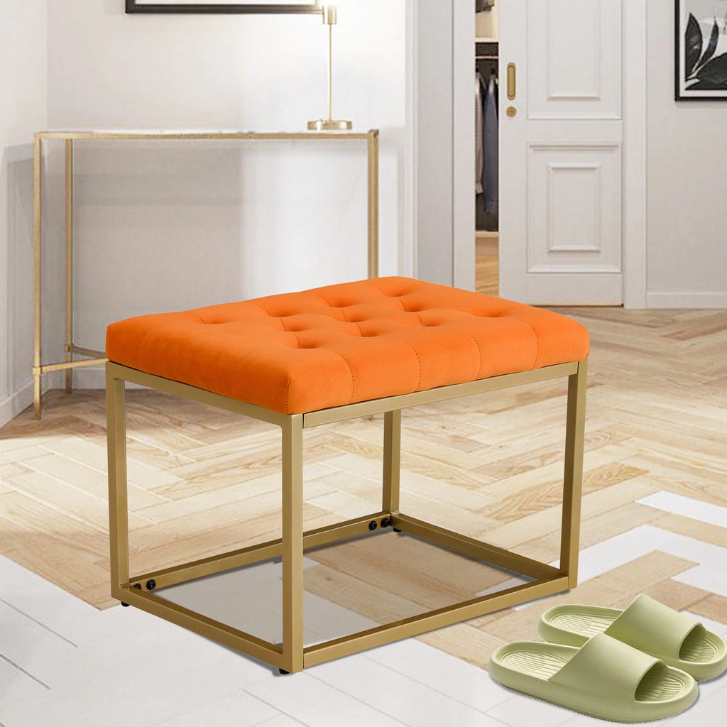 Orange Velvet Shoe Changing Stool Z5759