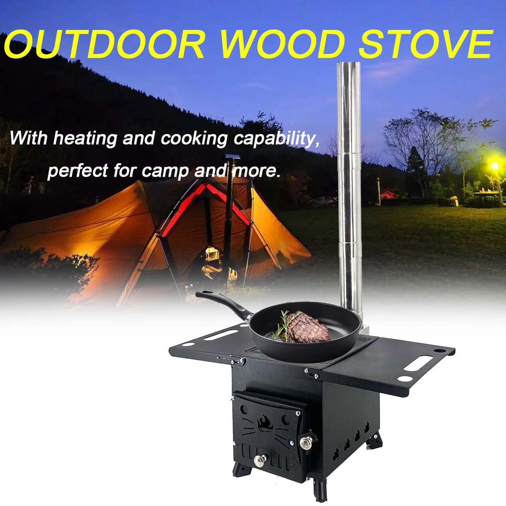 Portable Wood Burning Stove with Chimney Pipe T333