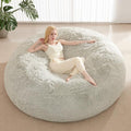Waterproof Faux Fur 5FT Round Bean Bag Chair Cover with Pocket F974