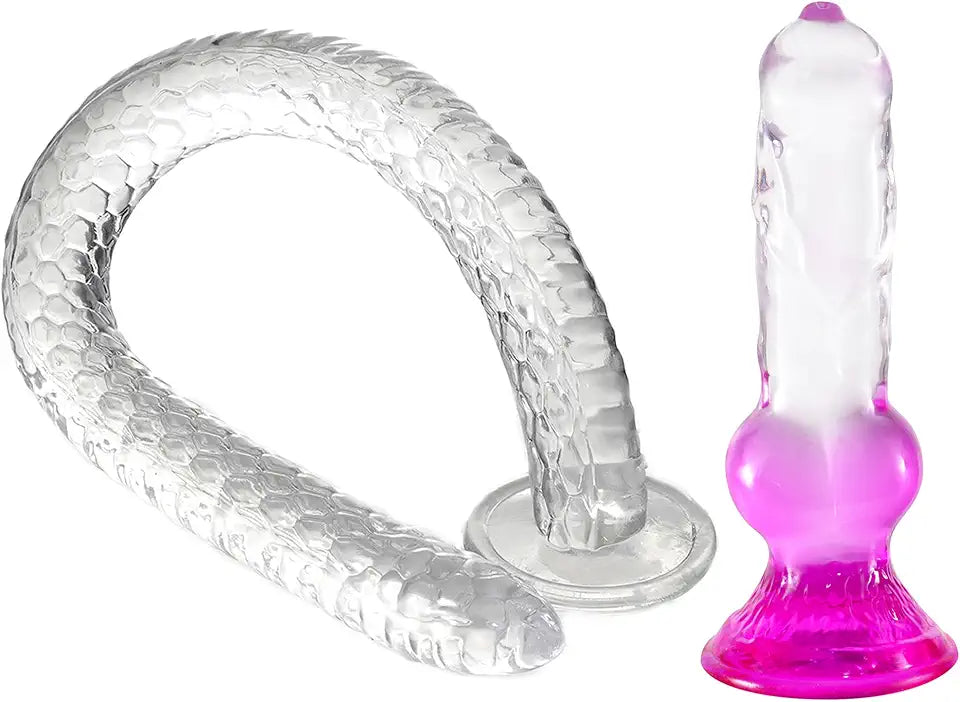 Clear Dragon Dildo + Huge Wolf Dildos P195512
