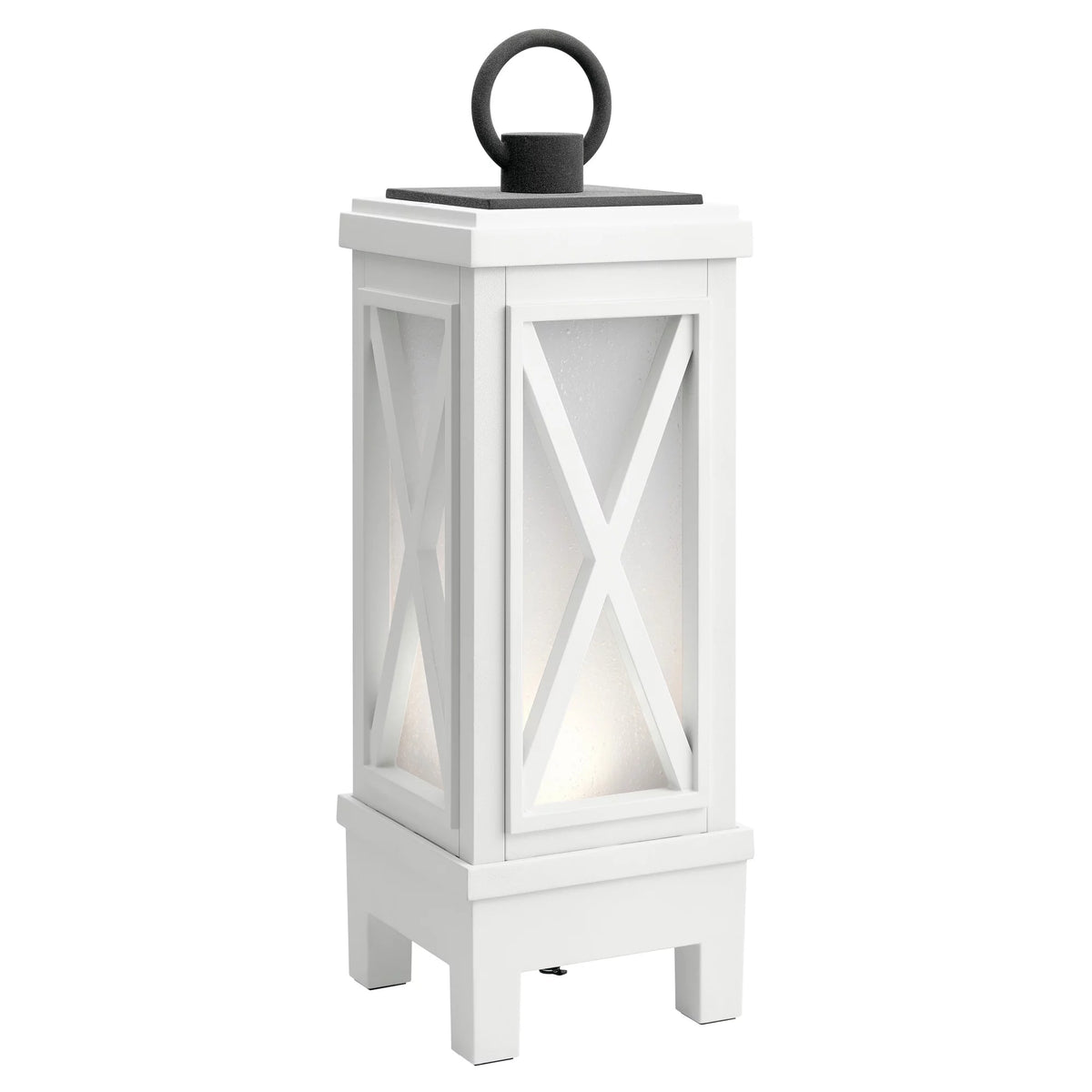 19" Tall Portable Outdoor Lantern Style Lamp - White G92929